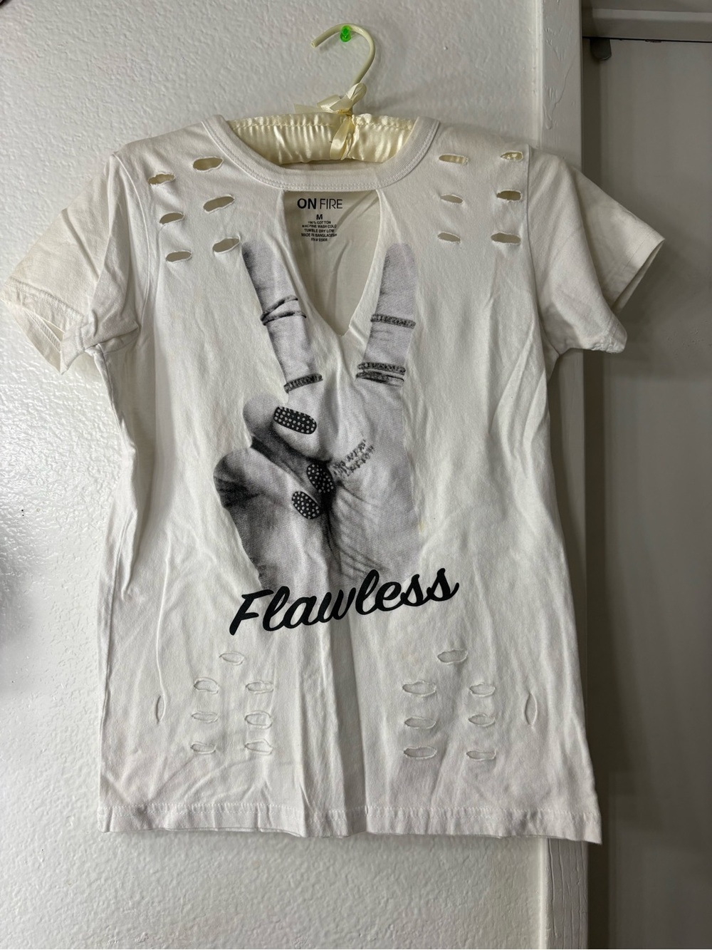 On Fire White 'Flawless' Graphic Tee